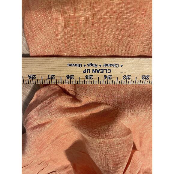 Bryn Walker Oversized 1X 100% Linen Top High Low Relaxed Fit Orange Tunic - Picture 6 of 9